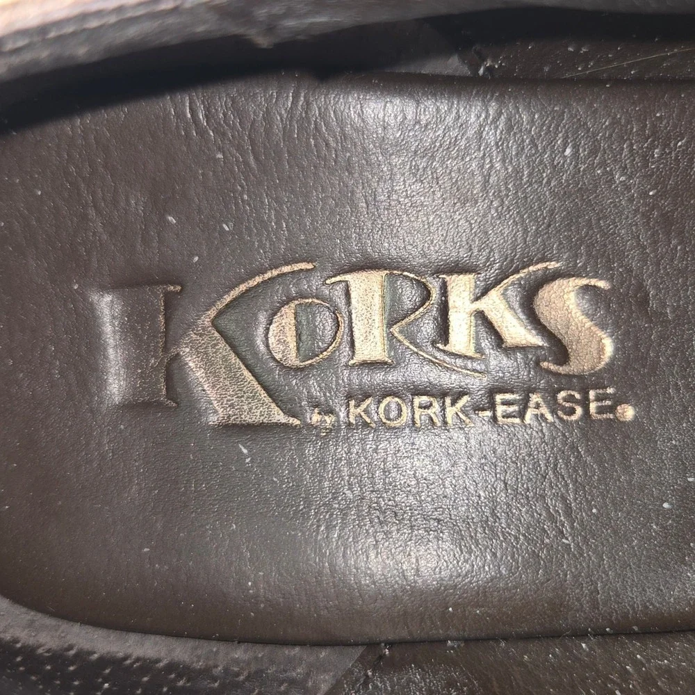 Korks by Kork-Ease Brown‎ Suede Wingtip Shooties Block Heel Ankle Boot  8-8.5